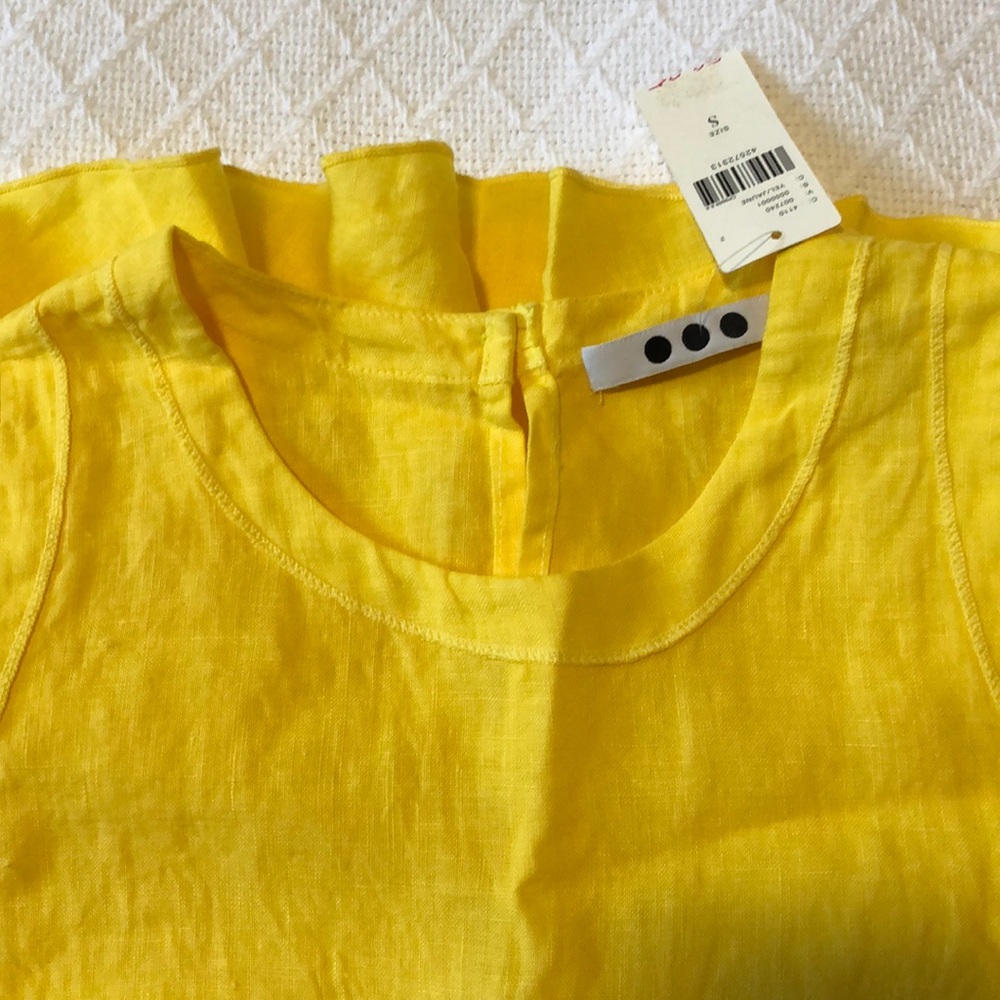 NWT ANTHROPOLOGIE Linen Woodrift Peplum Top - Picture 4 of 6